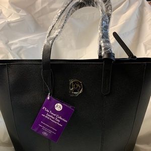 Joy Mangano Elite travel leather tote RFID pocket